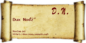Dux Noé névjegykártya
